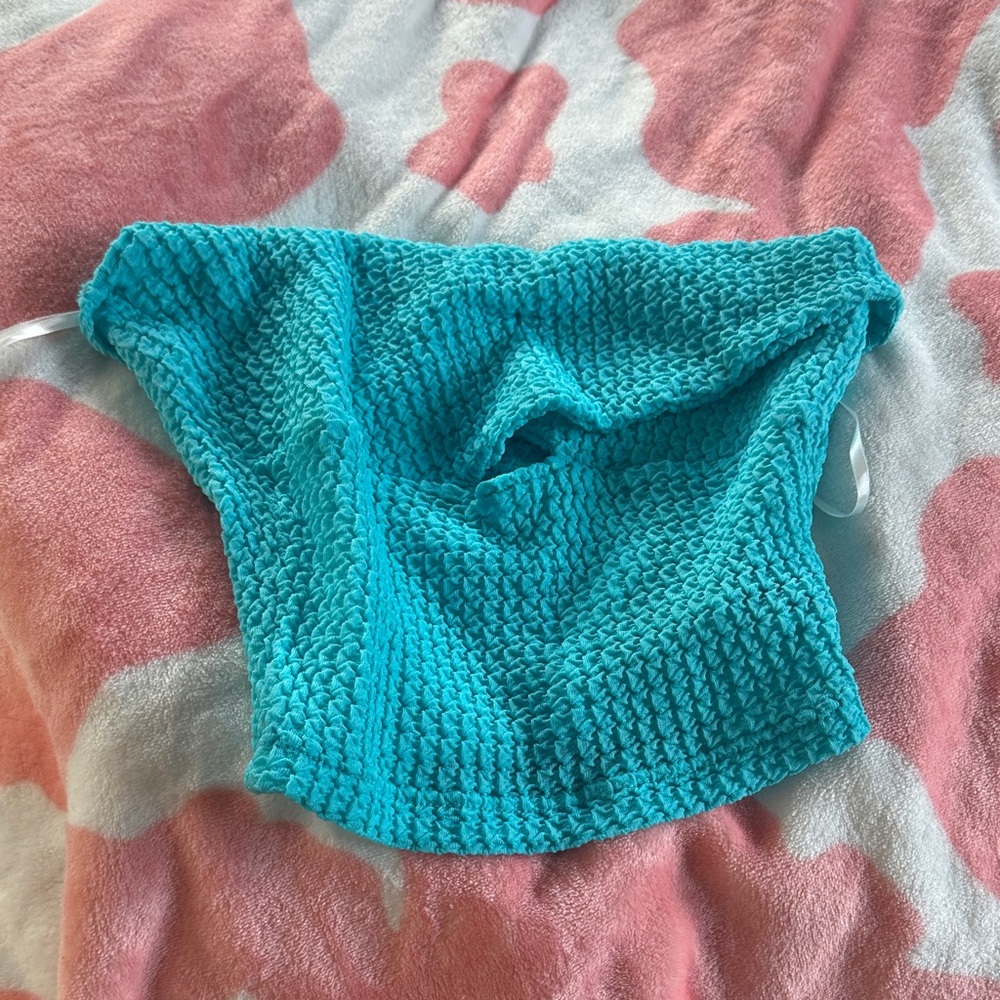 SHEIN Turquoise Textured Tank Top